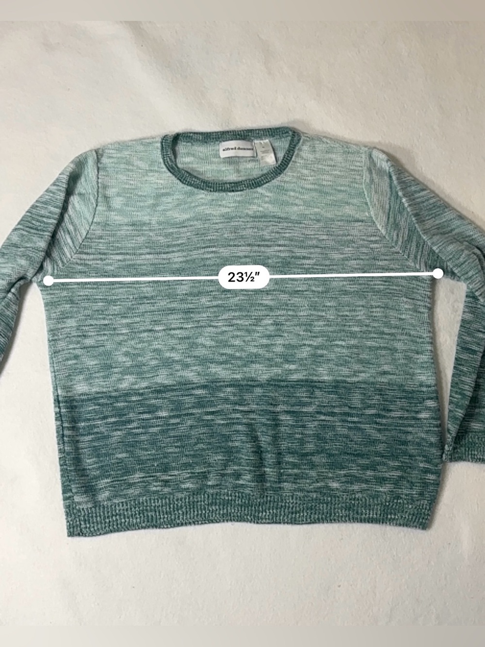 Alfred Dunner Teal Ombre Crewneck Sweater - Picture 4 of 5